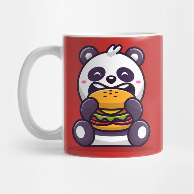 Cute Panda Eating Burger Cartoon by Catalyst Labs